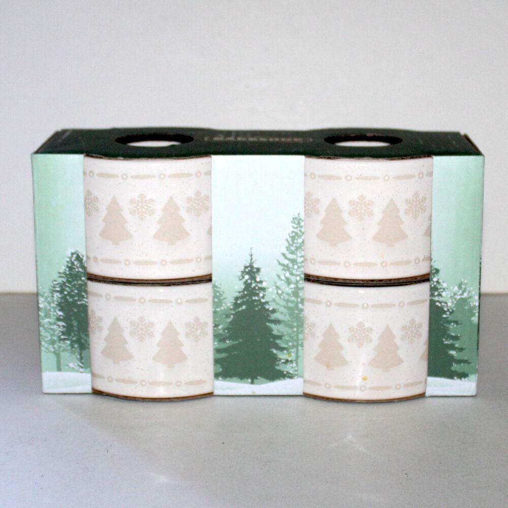 Set of 4 Ramekins The Bakeshop MasterClass winter Christmas tree snowflake bake